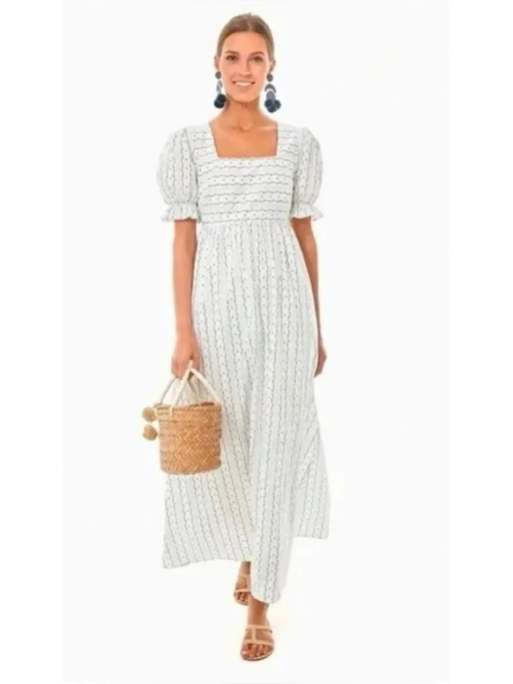 Tuckernuck Pomander Place Pippa Floral Square Neck Puff Sleeve Dress Size XS